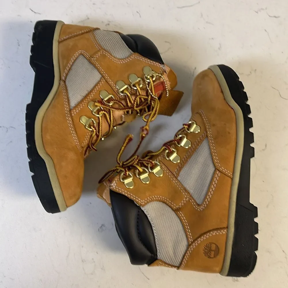 TIMBERLAND FIELD BOOT WHEAT NUBUCK Boys Size 2.5 Kids Style 15845